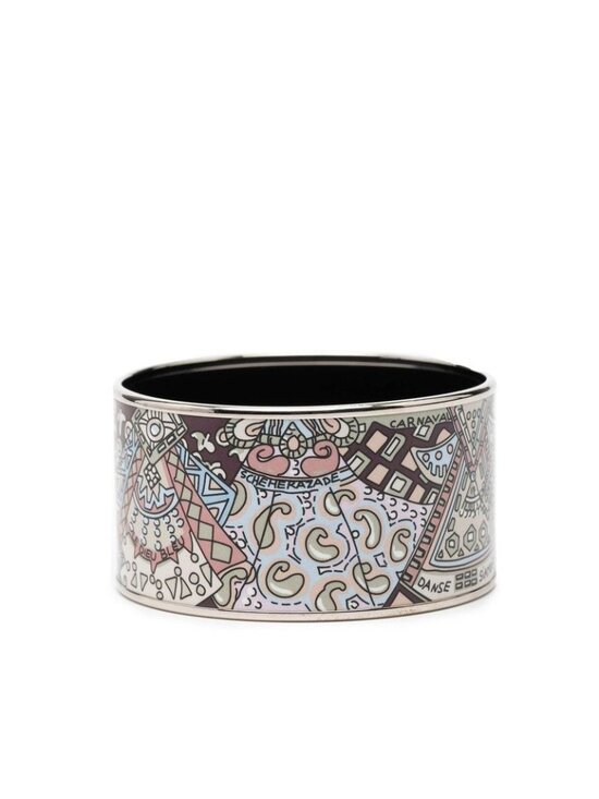 Hermes Enamel TGM Cloisonne Silver Multicolor Metal Belt